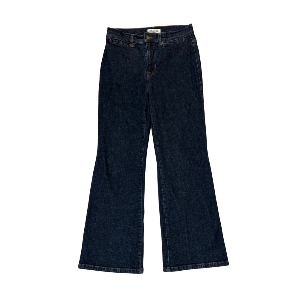 Madewell 11 High-Rise Flare Jeans Dark Wash Indigo Recycled Cotton Denim 29W 28L
